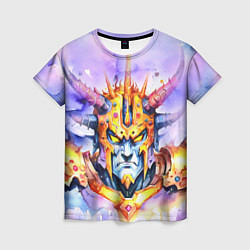 Футболка женская Оранжевый робот с рогами, цвет: 3D-принт