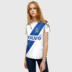 Футболка женская Volvo - white and blue, цвет: 3D-принт — фото 2