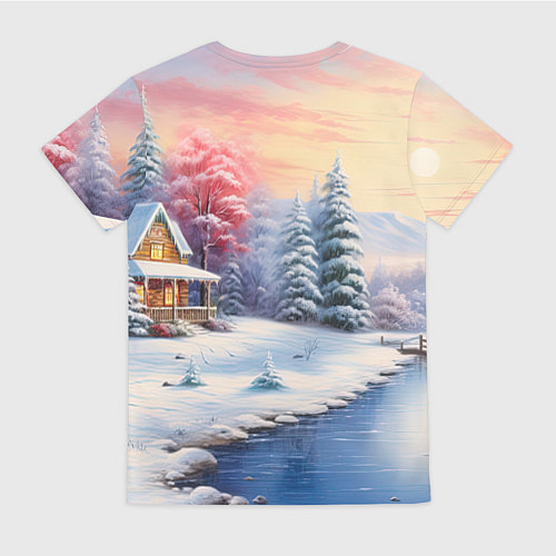 Женская футболка Сказочная метель подарков / 3D-принт – фото 2