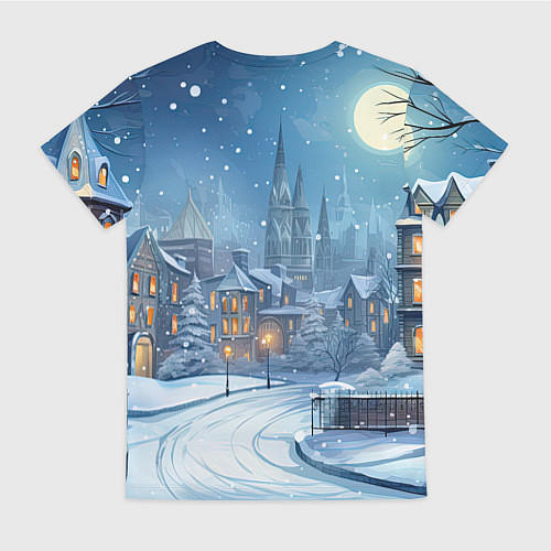 Женская футболка Дракон зимний праздник / 3D-принт – фото 2