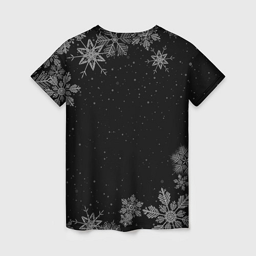 Женская футболка Новогодний барбер на темном фоне / 3D-принт – фото 2