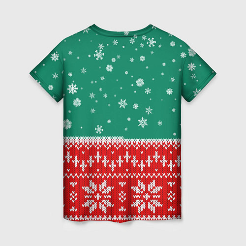 Женская футболка Настя новогодний ugly свитер / 3D-принт – фото 2