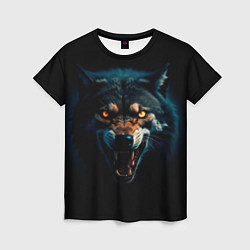 Женская футболка Волк хищник