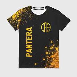 Футболка женская Pantera - gold gradient вертикально, цвет: 3D-принт