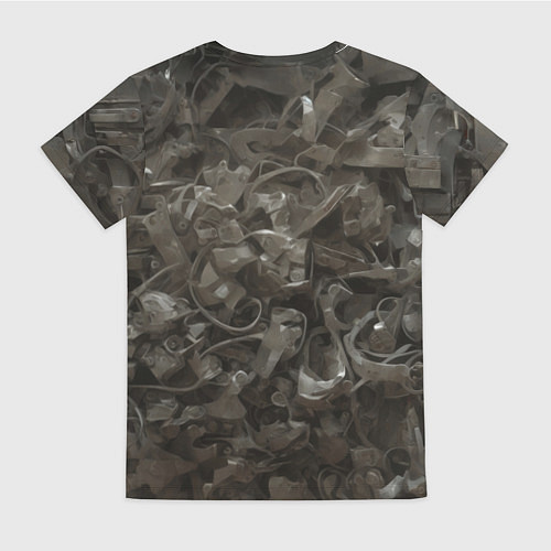 Женская футболка Металлический череп / 3D-принт – фото 2