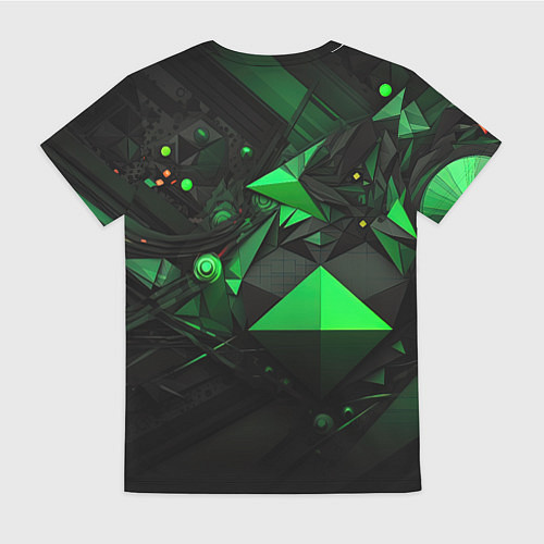 Женская футболка Абстрактный лабиринт зелени / 3D-принт – фото 2
