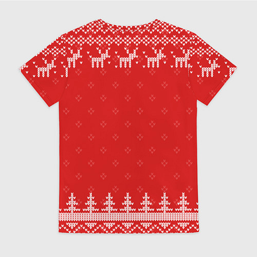 Женская футболка Новогодний геодезист: свитер с оленями / 3D-принт – фото 2