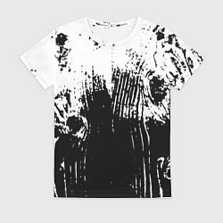 Футболка женская Черно-белая абстракция гранж, цвет: 3D-принт