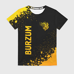 Женская футболка Burzum - gold gradient вертикально