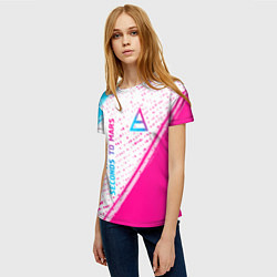 Футболка женская Thirty Seconds to Mars neon gradient style вертика, цвет: 3D-принт — фото 2