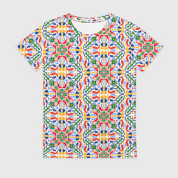 Женская футболка Мелкий красочный узор