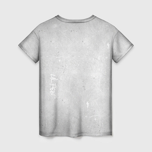 Женская футболка Лил Пип на сером фоне / 3D-принт – фото 2