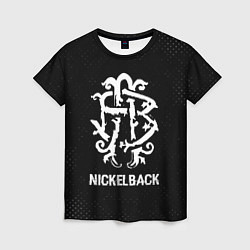 Футболка женская Nickelback glitch на темном фоне, цвет: 3D-принт