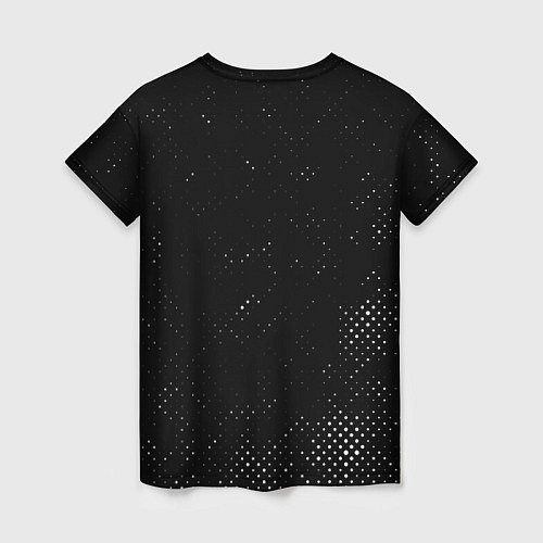 Женская футболка Limp Bizkit glitch на темном фоне / 3D-принт – фото 2