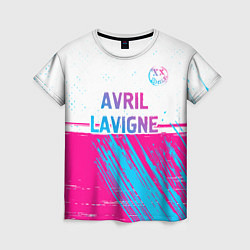 Футболка женская Avril Lavigne neon gradient style посередине, цвет: 3D-принт