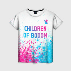 Футболка женская Children of Bodom neon gradient style посередине, цвет: 3D-принт