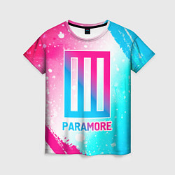 Футболка женская Paramore neon gradient style, цвет: 3D-принт