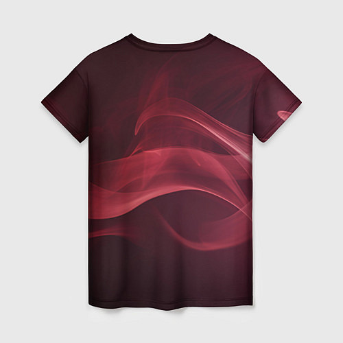 Женская футболка Малиновый дым / 3D-принт – фото 2