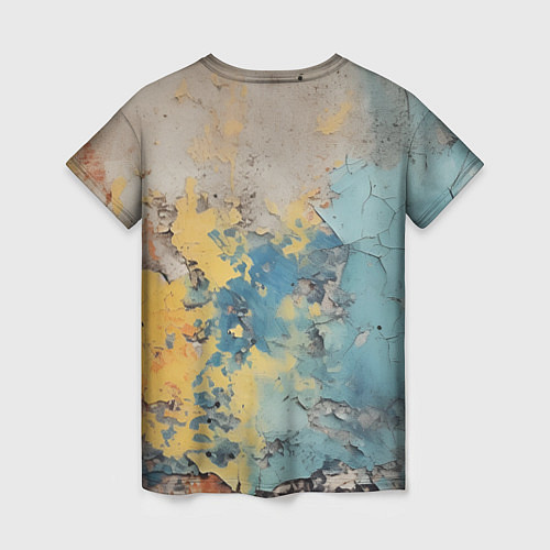 Женская футболка Гранжевая стена с краской / 3D-принт – фото 2