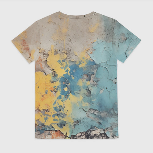 Женская футболка Гранжевая стена с краской / 3D-принт – фото 2