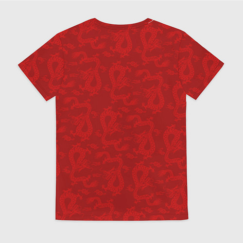 Женская футболка Динозавр в свитере - новогодние драконы / 3D-принт – фото 2