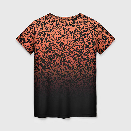 Женская футболка Оранжево-розовый пятнистый / 3D-принт – фото 2