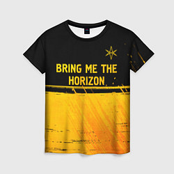 Женская футболка Bring Me the Horizon - gold gradient посередине