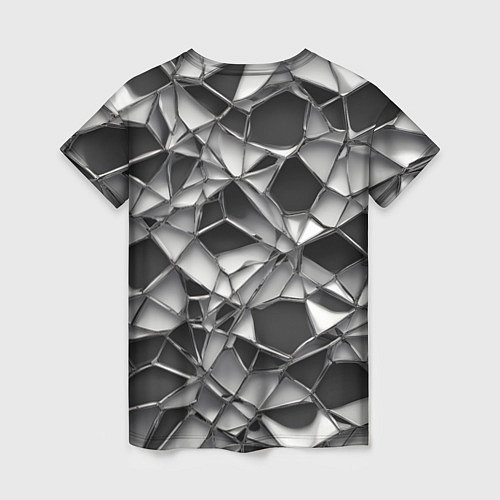 Женская футболка Чёрно-белая сетка / 3D-принт – фото 2