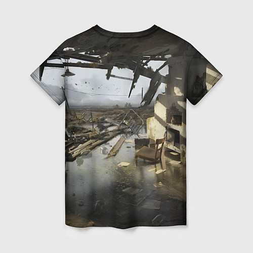 Женская футболка STALKER 2 дом на болотах / 3D-принт – фото 2