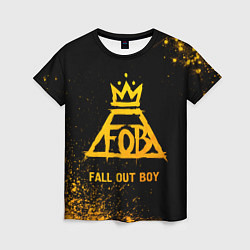 Футболка женская Fall Out Boy - gold gradient, цвет: 3D-принт