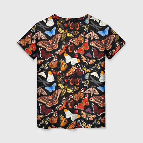 Женская футболка Разноцветные тропические бабочки / 3D-принт – фото 2