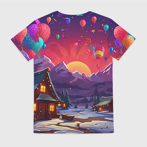 Женская футболка Маленький новогодний милый дракон 2024 / 3D-принт – фото 2