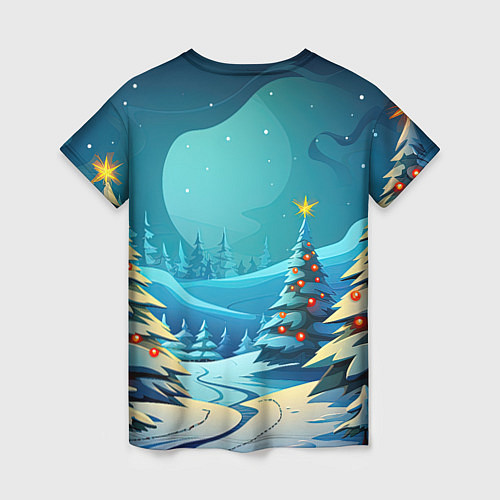 Женская футболка Маленький новогодний милый дракошка 2024 / 3D-принт – фото 2