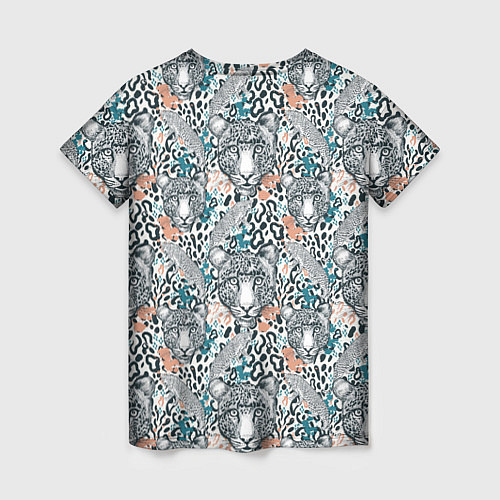 Женская футболка Дикий тропический ягуар / 3D-принт – фото 2