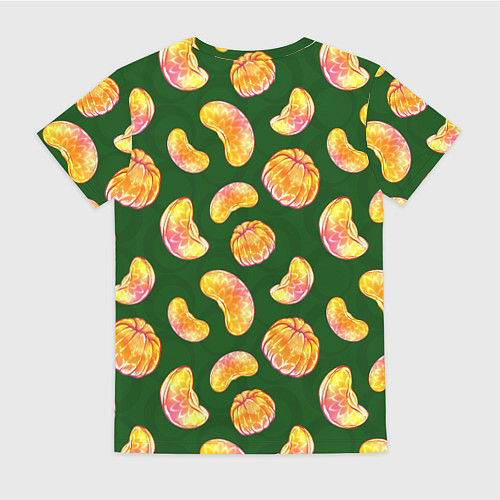 Женская футболка Мандариновые дольки / 3D-принт – фото 2