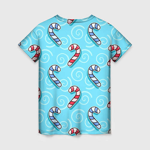 Женская футболка Новогодний леденец трость / 3D-принт – фото 2