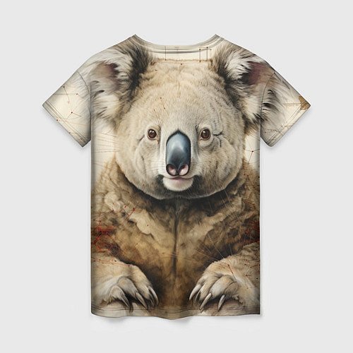 Женская футболка Коала в стиле диаграмм Давинчи / 3D-принт – фото 2