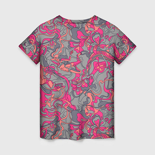 Женская футболка Розовый серый сон / 3D-принт – фото 2