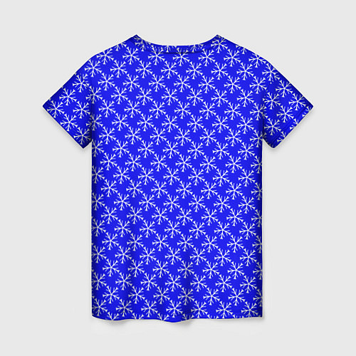 Женская футболка Паттерн снежинки синий / 3D-принт – фото 2