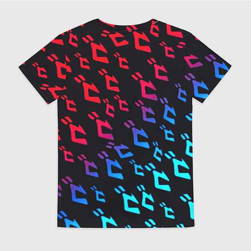 Женская футболка JoJos Bizarre битво лого неон / 3D-принт – фото 2