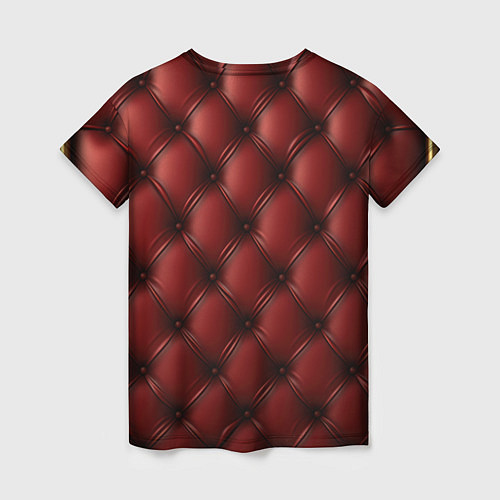 Женская футболка Бордовая кожаная текстура / 3D-принт – фото 2