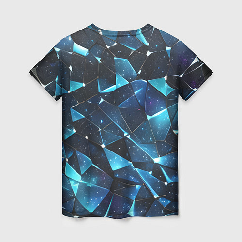Женская футболка Синее разбитое стекло / 3D-принт – фото 2