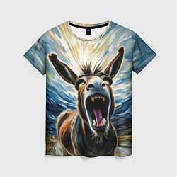 Женская футболка Крик осла