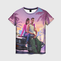 Женская футболка Jason & Lucia - GTA 6 official art