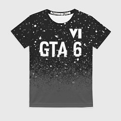 Футболка женская GTA 6 glitch на темном фоне посередине, цвет: 3D-принт