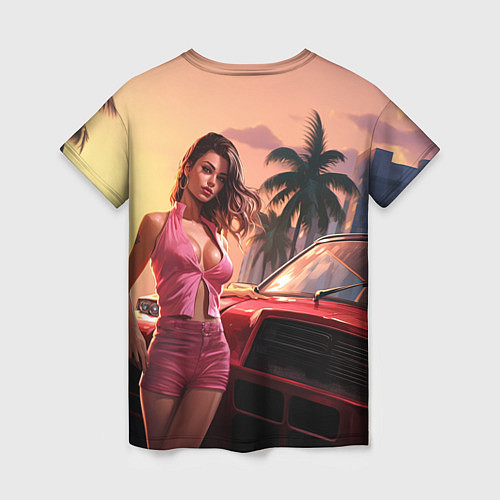 Женская футболка GTA 6 girl vice city / 3D-принт – фото 2