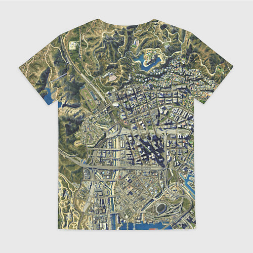 Женская футболка GTA 5 карта / 3D-принт – фото 2