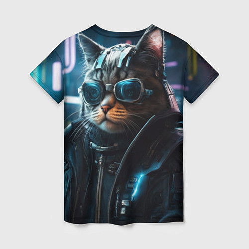 Женская футболка Крутой кот от ai / 3D-принт – фото 2