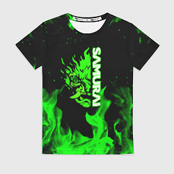 Футболка женская Samurai green fire toxic, цвет: 3D-принт
