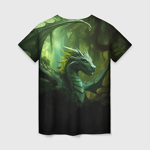 Женская футболка Зеленый лесной дракон символ 2024 года / 3D-принт – фото 2
